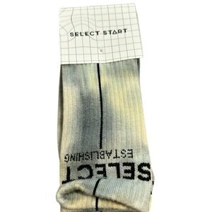 Select Start Tie Dye Crew Socks Black Grey Recycled Polyester One Size NWT